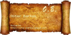 Oster Bartos névjegykártya